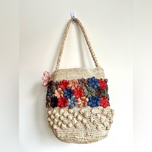 Raffia Handcrafted Floral Crochet Bag